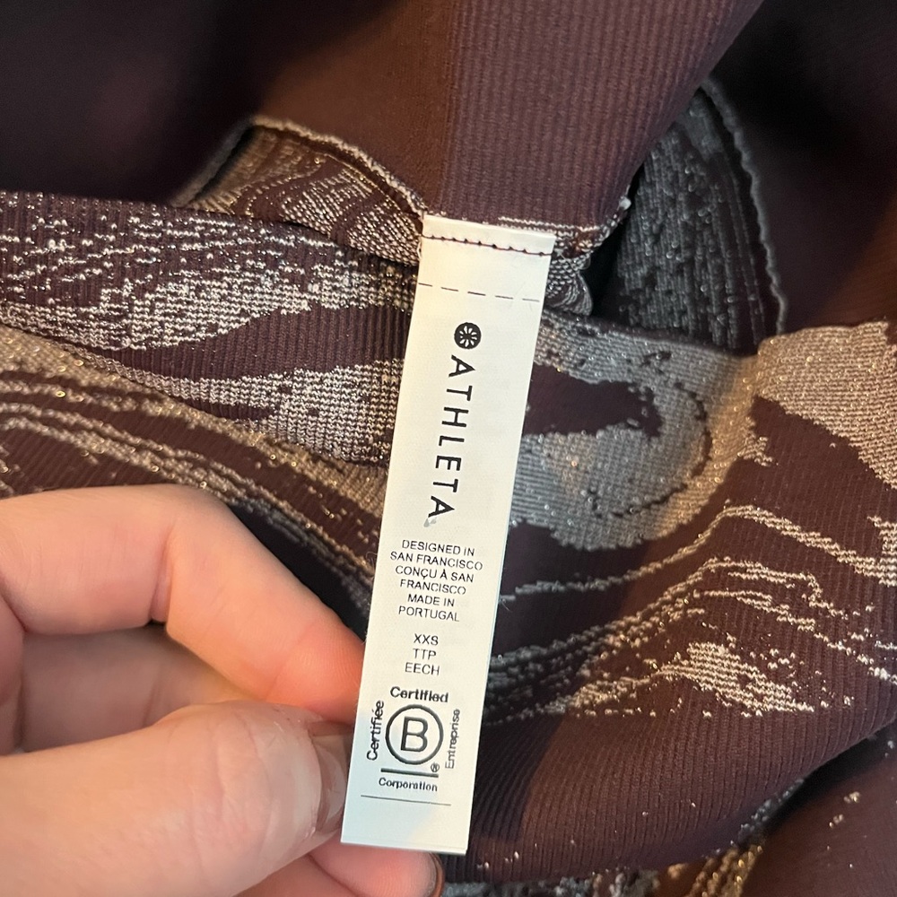 Athleta NWOT Marble Metallic Leggings - Picture 3 of 4